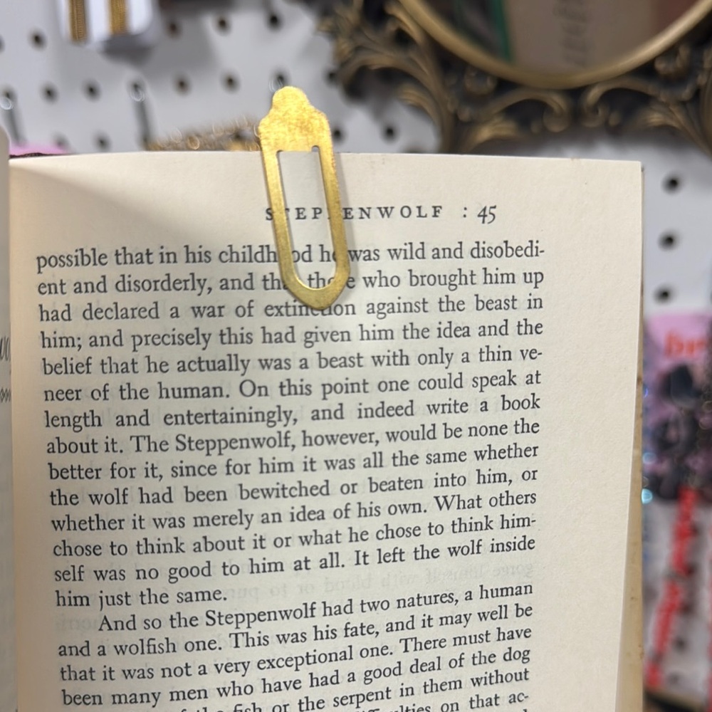 Vintage brass bookmark